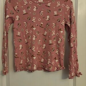 Cat & Jack Pink Long Sleeve Shirt with Western Print